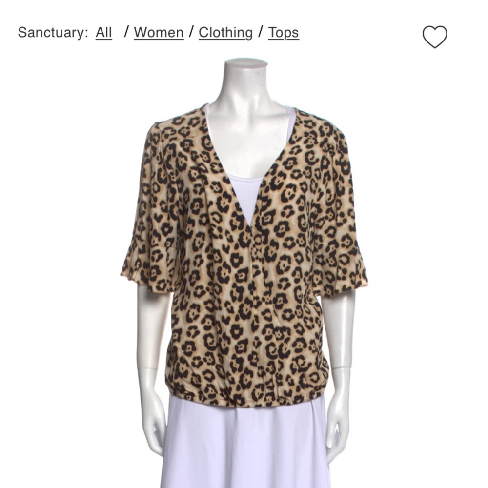 Sanctuary Leopard print blouse 3/4 sleeve